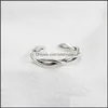 Bandringen sieraden authentieke 925 sterling sier open ring voor vrouwen twee twist touw verstelbare vinger retro fijn geschenk ymr244 drop levering 202