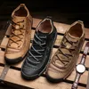 Boots Large Size Fashion Men Winter With Fur Warm Handmade Ankle Work Snow Shoes Split Leather Man 220913