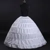 Vita nya 6 hoops petticoats för bröllopsklänning plus storlek fluffiga quinceanera klänningar levererar underkjol crinoline pettycoat hoop kjol