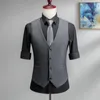 Herrenwesten, formelle Kleidung, Weste, einfarbig, Anzug, Herren, einreihig, Slim-Fit, Business-Weste mit V-Ausschnitt, Herren C108Men's