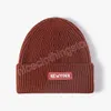 Winter Outdoor Textured Wool Knitted Hat Soft and Elastic Solid Beanie Hat Unisex Letter Faux Rabbit Fur Warm Hip Hop Skullies