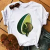 Dames t-shirts zomer schattige avocado bedrukte tops tees vrouwelijk t-shirt korte mouw wit voor dame casual