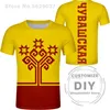 Chuvashia gömlek ücretsiz özel yapım isim numarası Cheboksary T-Shirt Baskı Bayrağı Rusya Rusya Rossiya Alatyr Chuvash Kanash Giyim 220702