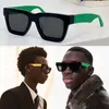 design Letras gravadas a laser óculos de sol z1556 masculino quadrado armação preta lente azul cor passarela óculos poderosos verão ao ar livre avant-garde uv400 eyewear