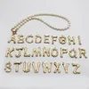 Real Pearl Necklace Choker Alphabet A-Z Inledande pärlhalsband Rostfritt stål Buckle Goldcolor Pendant Freshwater Pearl Jewelry 220517