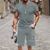 Camiseta masculina conjunto roupa topos engraçado verão praia esportiva 3d impresso moda rua hip-hop luxo o pescoço casual 220624