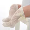 Nette Bowknot Baby Mädchen Socken Einfarbig Säugling Lange Socke Sommer Dünne Mesh Atmungsaktive Knie Hohe Socken Neugeborenen