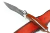 Specialerbjudande M6655 Överlevnad Rak jaktkniv Damascus stål Drop Point Blade Ebony Steels Huvudhandtag Fasta bladknivar med läderhölje