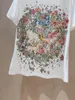 T-shirt da donna di alta qualità Primavera Estate Ladies 2022 Runway Donna Fiori Stampa manica corta O-Collo Abiti eleganti femminiliDonna Phyl22