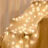 Strängar Sakura Light String Girl Heart-Shaped Fairy Net Red Bedrum Decoration Led Po Party Wedding