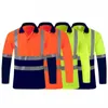 Motorcycle Apparel Reflective Shirt Long Sleeve Button Front Hi Vis Workwear Quick Dry Men Construction Two Tone ShirtMotorcycle MotorcycleM