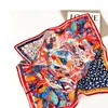 Fashion 100 Silk Satin Hair Scarf For Women Handkerchief Printed Bag Scarfs Female Square Head Bandana Scarves Ladies