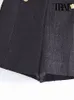 TRAF Moda Donna Frontale Bottoni in metallo Pantaloncini di tweed Vintage Vita alta Cerniera laterale Pantaloni corti femminili Mujer 220630