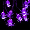 Stringhe 20/10/40 LED Halloween Purple Spider String Light Solar/Battery Operated House Yard Yard Party Decorry LED LED