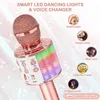 Microphones Mikrofon Karaoké pour Menyanyi Anak-anak Mikrofon Bluetooth Nirkabel 5 en 1 dengan Lampu LED Haut-parleur karaoké Mesin Mikrofon Portabel T220916