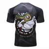 Men Fitness Compression O-Neck Training Tee Men Short Sleeves MMA Sports T Shirt Men Wrestling Jiu Jitsu Rashguard Tight T-Shirt 220411