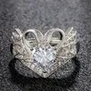 Swan Rings Zircon Stone Crystal for Women Wedding Engagement Ring Fashion High Quatlity Jewelry