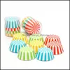 Baking Mods Bakeware Kitchen Dining Bar Home Garden 100Pcs Cupcake Liners Mold Cake Base Paper Cups Stencil Pastr Dhxac