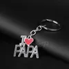 Engelsk brev nyckelring jag älskar pappa mamma Keyring Family Keychains hänge fäder Mors dag Gift Metal Papa Mama Key Chain BH6785 TYJ