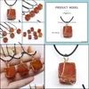 ペンダントネックレスIrregar Cubic Red Agate Stone Healing Crystal Energy Quartz Fashion Lomen Men Jewelry Wholesale Drop De Carshop2006 Dhwkl