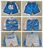 Shorts de basquete 1789 North University Carolina com bolso com zíper e saltos de alcatrão moletom masculino azul branco respirável calças masculinas