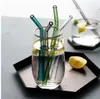 En gros 7 8 Colorful Straight and Bend Glass Brinking Pellets Pipette Ecof-Rycodly Baby Milk Juice Reutilisable Paille de paille en verre B0527S