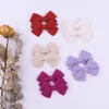 2 pièces/lot couleur unie 2.7 pouces épingle à cheveux pour filles coton nœud papillon pinces à cheveux Barrettes chapeaux cadeau enfants cheveux accessoires