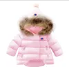 베이비 소년 여자 다운 재킷 유아 유아 겨울 따뜻한 양육자 다운 코튼 후드 모피 스노우 슈트 80130cm6588087