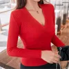 Pulls de femmes Pulls de femme ￠ faible tassement sexy f￩minine Femme bien ￩lastique Sweater tricoter les femmes 2022 Automne Hiver Pullovers