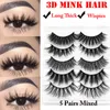Falsos cílios pares 3d Mink Hair Wispy Volume completo Lashes naturais Extensão Estilos mistos Misture