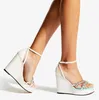 أزياء Bing Sandals أحذية Bing Residents Women Women Heels Nappa Leather Leather Crystal-Embilled-Embilled Straps Party Party Wedding Wedning Walking Walking