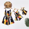 Ensemble familial mère fille robes assorties maman bébé col en V jupe à bretelles maman et moi vêtements costume mode femmes filles robe 220531