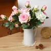 Couronnes de fleurs décoratives, 7 pièces, Mini roses artificielles en soie, pour mariage, décoration de maison, plantes décoratives longues de 37cm