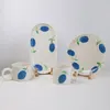 Cups Saucers Koreaanse stijl ins met de hand geschilderde illustratie Handgeknoorde keramische mug koffie Coffee Cup Office Drink Cup Paar geschenken