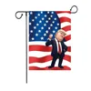 Doppelseitige 30,5 x 45,7 cm große Wahlkampf-Gartenflagge für Trump 2024, Dekorationsbanner „Take America back“ 0608