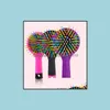 Autres fournitures de toilette de bain Accueil Jardin Candy Rainbow Comb Brosse à cheveux antistatique Volume Mas Brosse à cheveux avec miroir pour perruque humaine Drop Delive