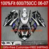 Suzuki GSXR-600 GSXR750 K6 GSX-R750 06-07 Bodywork 130NO.5 GSXR 750CC 600CC 750 600 CC GSXR600 06 07 GSXR-750 2006 2007注入型フェアリングブラックシルバーライク