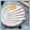 Spoons Flatware Kitchen Dining Bar Home Garden Creative Mti Color Stainless Steel Spoon Fork On Sale Pvd Plated Colored Dessert Drop Del