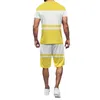 Tute Stili Uomo 2 pezzi Set sportivi atletici T-shirt e pantaloncini Set Tute in rete Completi versatili Abiti casual quotidiani I