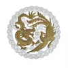 Stickers muraux Style européen PVC Dragon et Phoenix Sculptures de fleurs rondes Meubles Applique Décoration de fond Non-bois CarvingWall