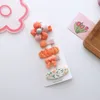 5 pezzi di fiori in tessuto colorato per bambini coreani alla moda, forcine per capelli, accessori per capelli con clip BB floreale per bambina dolce