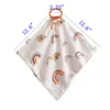 Feeding Drool Bibs with wood rings Cotton Accessories Newborn Solid Color Snap Button Soft Triangle Towel Baby Bibs 14 colors5579681