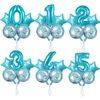 Set di palloncini con numeri a sirena rotonda da 32 pollici per bambini con palloncini a pentagramma Anniversario di matrimonio Decorazioni per feste di compleanno Forniture MJ0740