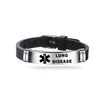 Type 2 Stainless Steel Life Star Silicone Bracelet Warning Bracelets Pulseras Emergency First Aid Health Monitoring Laser Engraved