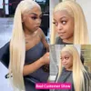 Brazilian 613 Honey Blonde Color Straight Human Hair Wig 30 inch Synthetic Lace Frontal Wigs for Black Women