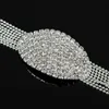 Bangle forma oval strass completo multicamada Luxuly elegante e charme de cor de prata Bracelets Love Wedding Prom B190bangle
