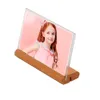 Base 100x70mm Wood Acrylic Sign Holder Diverse Maten Tafel Houten Clip Photo Holder Stand