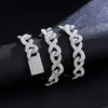 Chaînes Haute Qualité 15mm Glacé Bling Micro Pavé Cz Symbole Cubain Lien Chaîne Collier Collier Hip Hop Bijoux Pour Garçon MenChains Sidn22