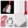 Sublimazione Bianco Bianco Metallo Decorazioni natalizie Trasferimento di calore Ciondolo Babbo Natale Fai da te Ornamenti per l'albero di Natale Regali FY4756 0804