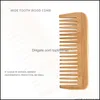 Brosses à cheveux Soins Outils de coiffage Produits Logo personnalisable Peignes en bambou naturel Peigne antistatique Sain à dents larges Drop Delivery 2021 Eud